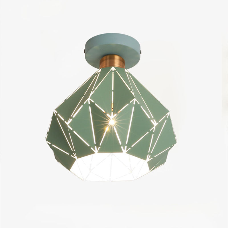 Modern Creative Iron Flush Mount Geometric 1-Light Ceiling Light for Bedroom