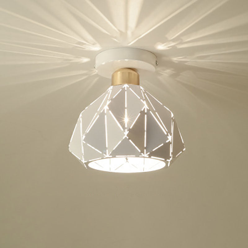 Modern Creative Iron Flush Mount Geometric 1-Light Ceiling Light for Bedroom