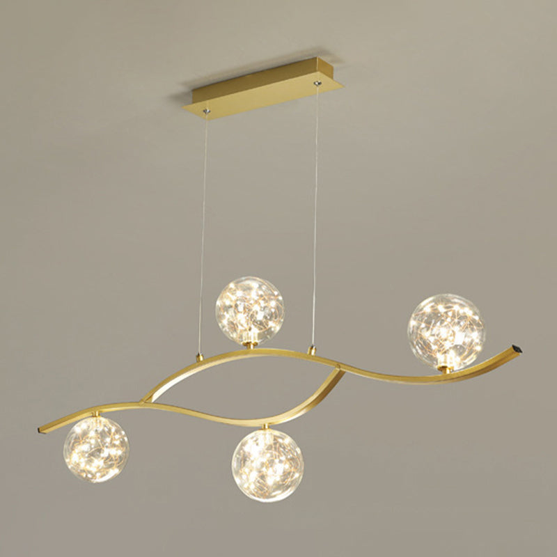 Simple Hanging Island Light Glass LED Hanging Lighting Fixture for Sitting Room