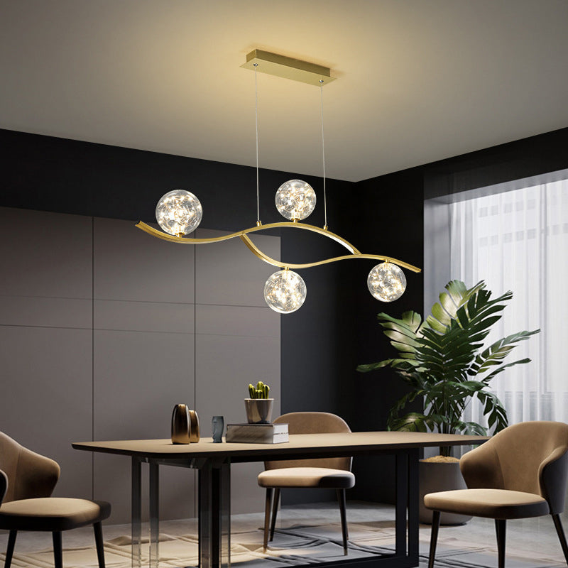 Simple Hanging Island Light Glass LED Hanging Lighting Fixture for Sitting Room