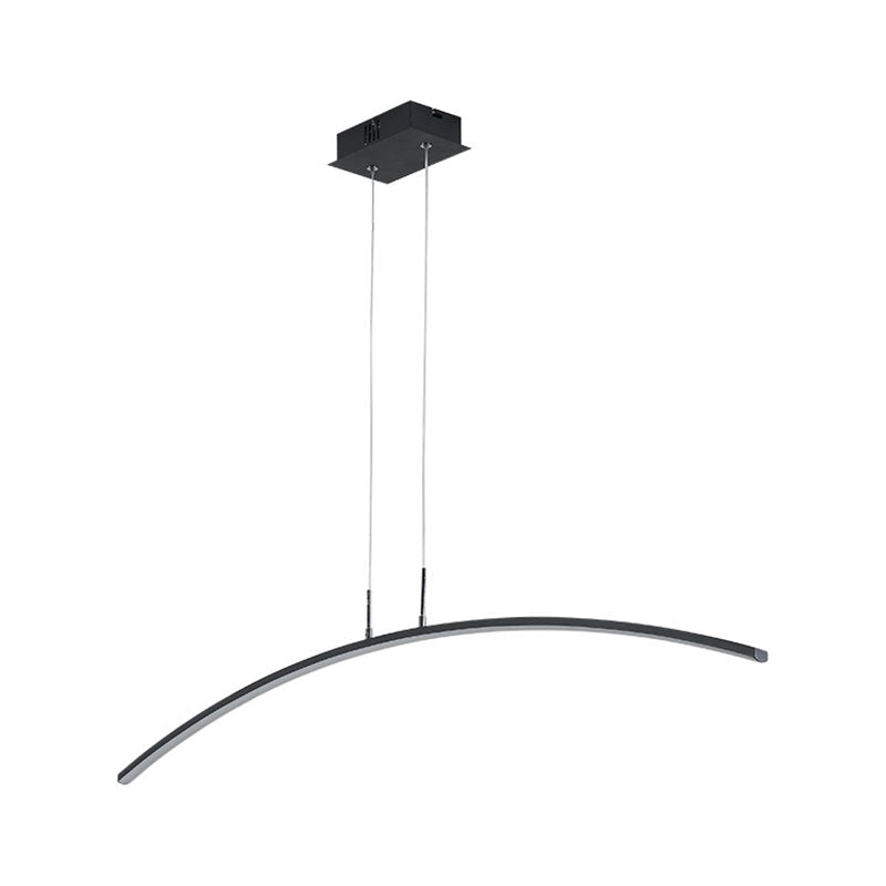 Simple Curved Island Light Fixture Metal Dining Room LED Island Pendant Light