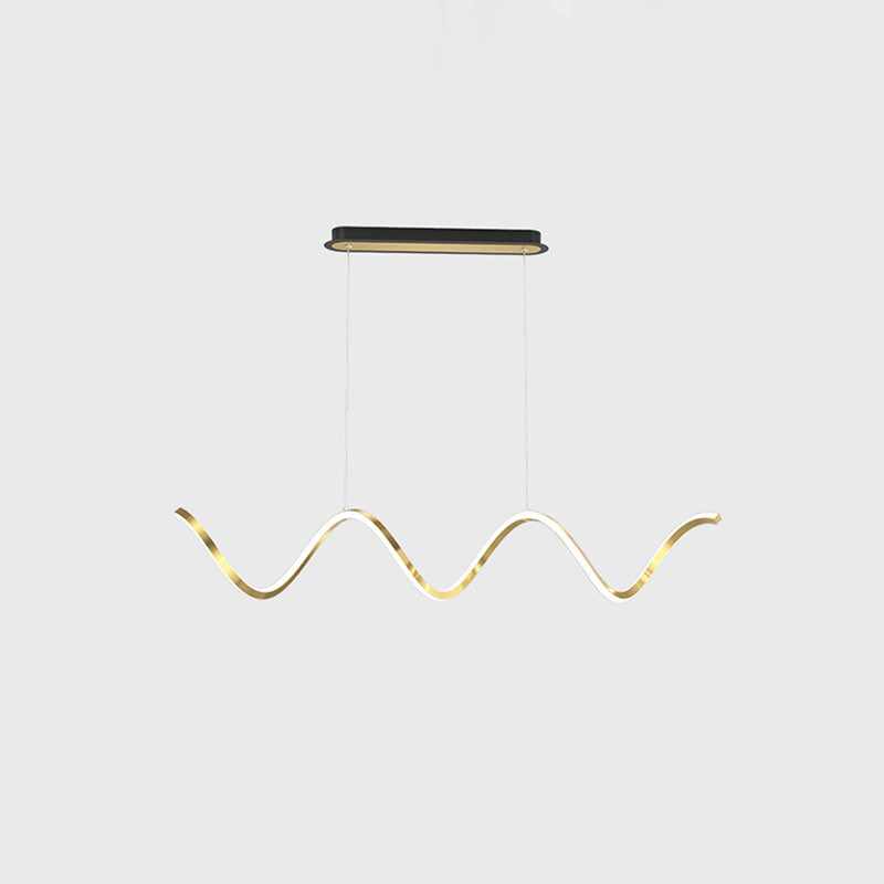 Modern Minimalist LED Island Light Acrylic Linear Hanging Lamp for Dining Room