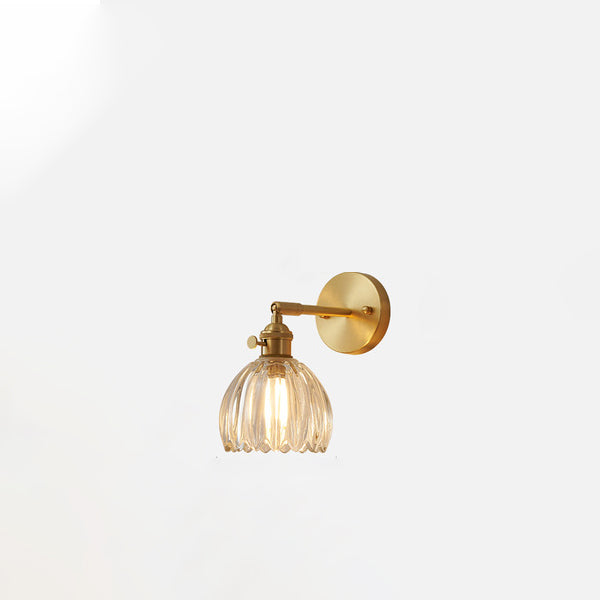 Modern Creative 1-Light Wall Light Geometric Glass Wall Lamp in Gold