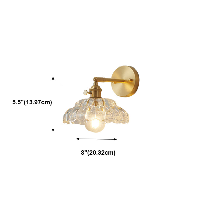 Modern Creative 1-Light Wall Light Geometric Glass Wall Lamp in Gold
