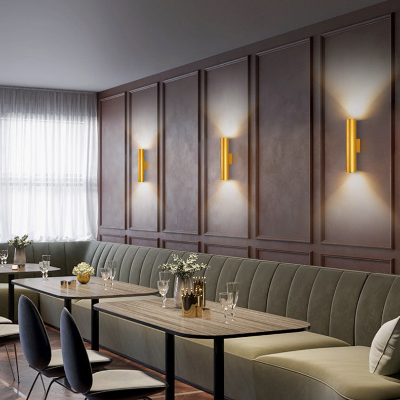 Modern Creative Wall Lamp Aluminium Cylindrical Wall Sconce for Living Room