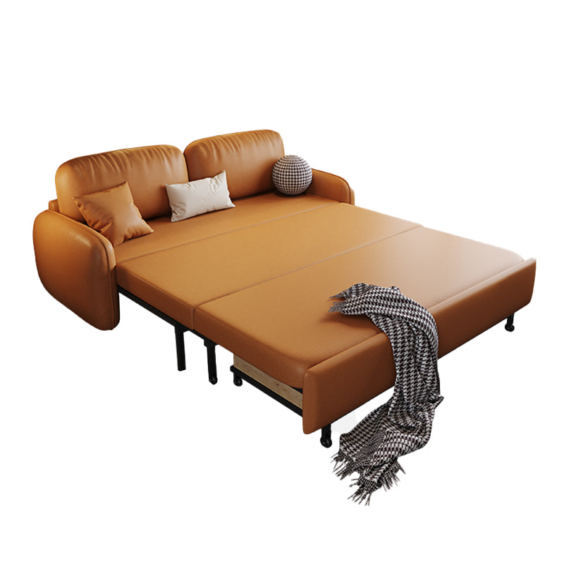 Stain Resistant Faux Leather Contemporary Square Arm Bed Sofa Couch