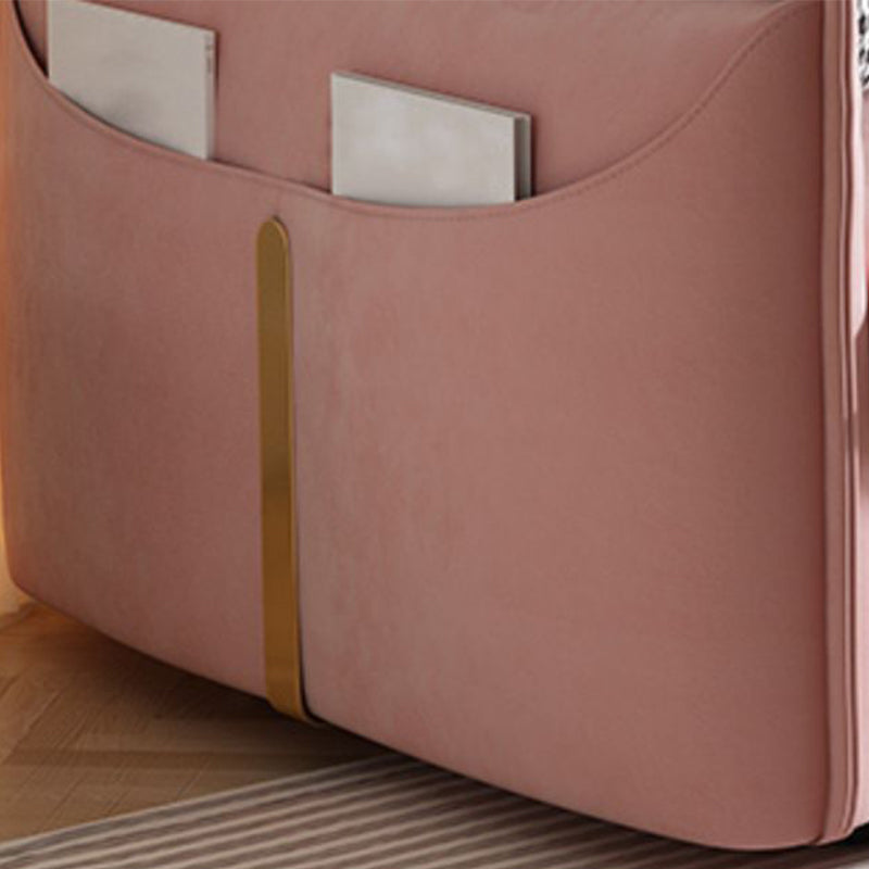 Faux Leather Stain Resistant Contemporary Couch Bed with 2 Pillows