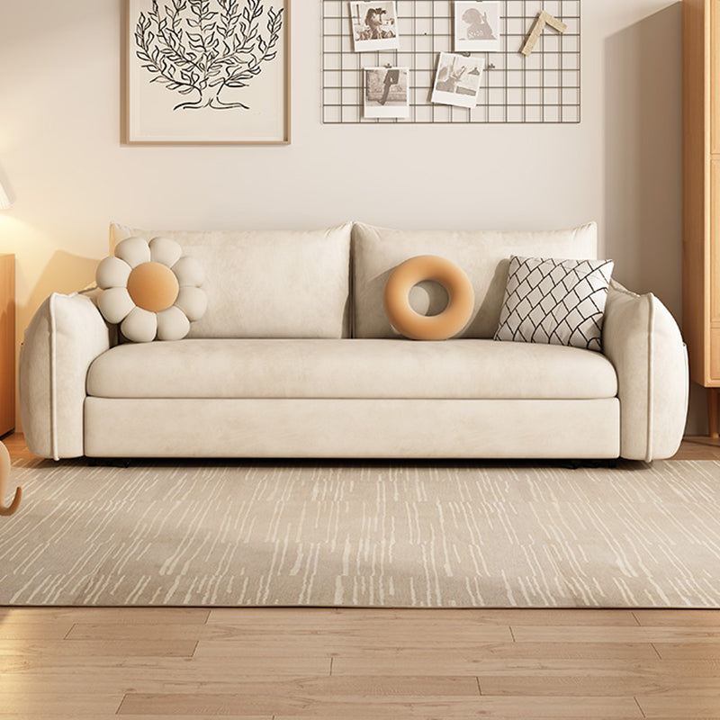 Convertible Faux Leather Contemporary Square Arm Bed Settee in Grey