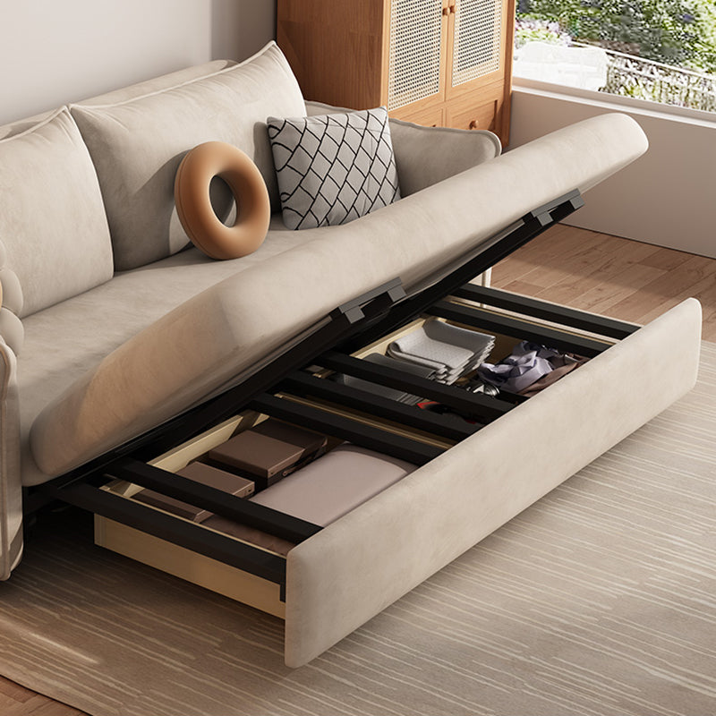 Convertible Faux Leather Contemporary Square Arm Bed Settee in Grey