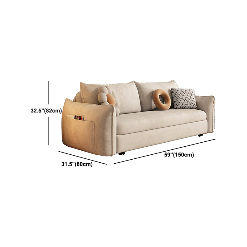 Convertible Faux Leather Contemporary Square Arm Bed Settee in Grey
