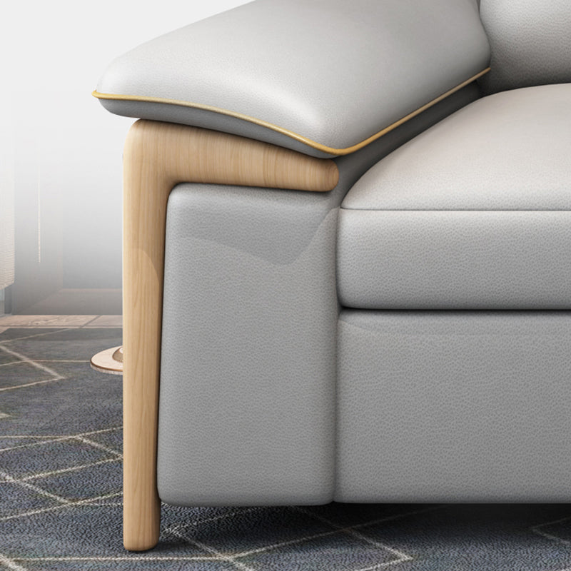 Faux Leather Stain Resistant Contemporary Bed Settee in Gray