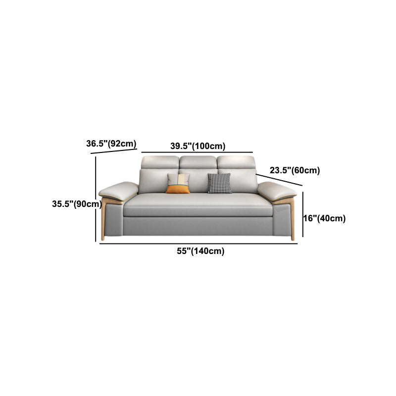 Faux Leather Stain Resistant Contemporary Bed Settee in Gray