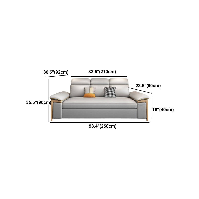 Faux Leather Stain Resistant Contemporary Bed Settee in Gray