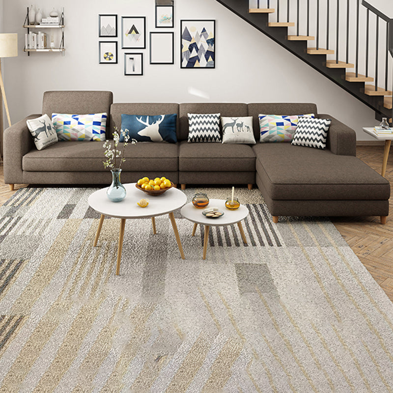 Washable Linen Sectional 129.92" L Square Arm Sectional for Living Room