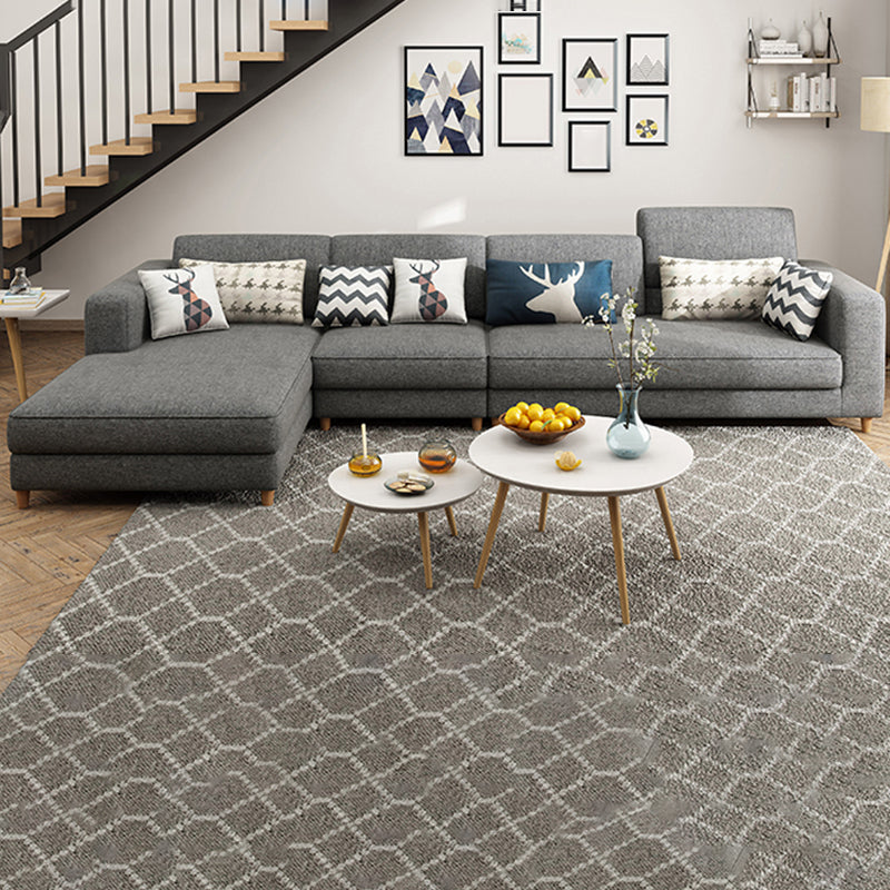 Washable Linen Sectional 129.92" L Square Arm Sectional for Living Room