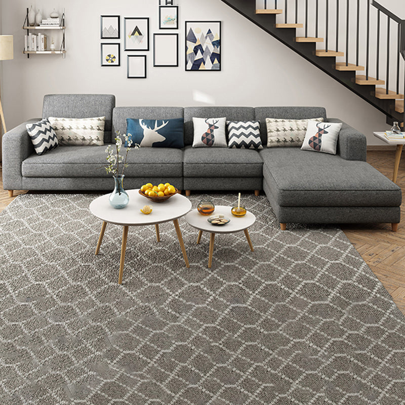 Washable Linen Sectional 129.92" L Square Arm Sectional for Living Room