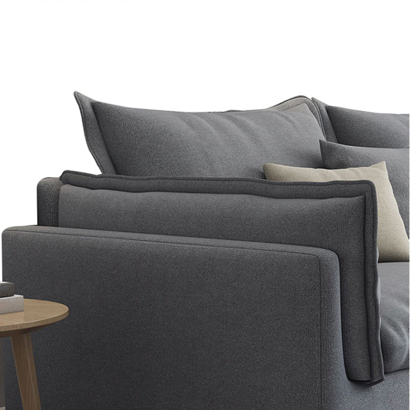 Light-grey Contemporary Sectional Living Room Solid Wood Sofa