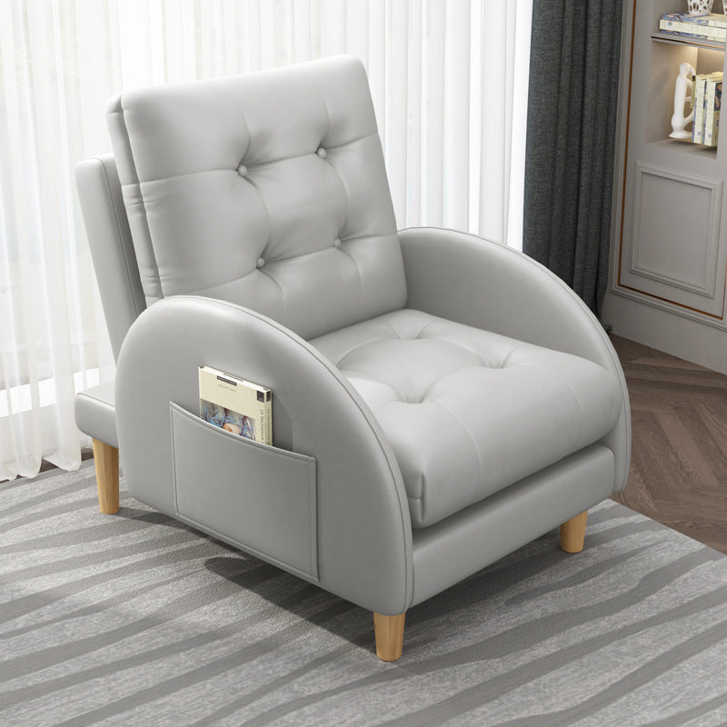 Modern Accent Chair Fabric/PU Chair With Tufted Back with 4 Legs Base