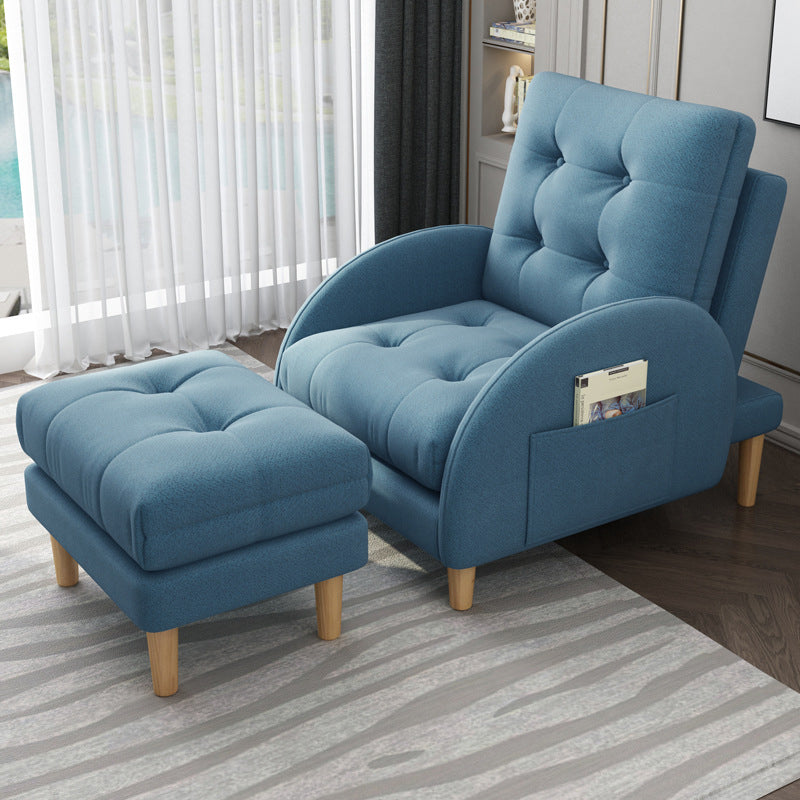 Modern Accent Chair Fabric/PU Chair With Tufted Back with 4 Legs Base