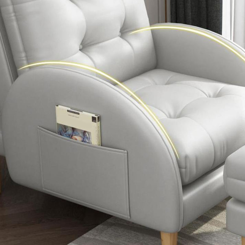 Modern Accent Chair Fabric/PU Chair With Tufted Back with 4 Legs Base