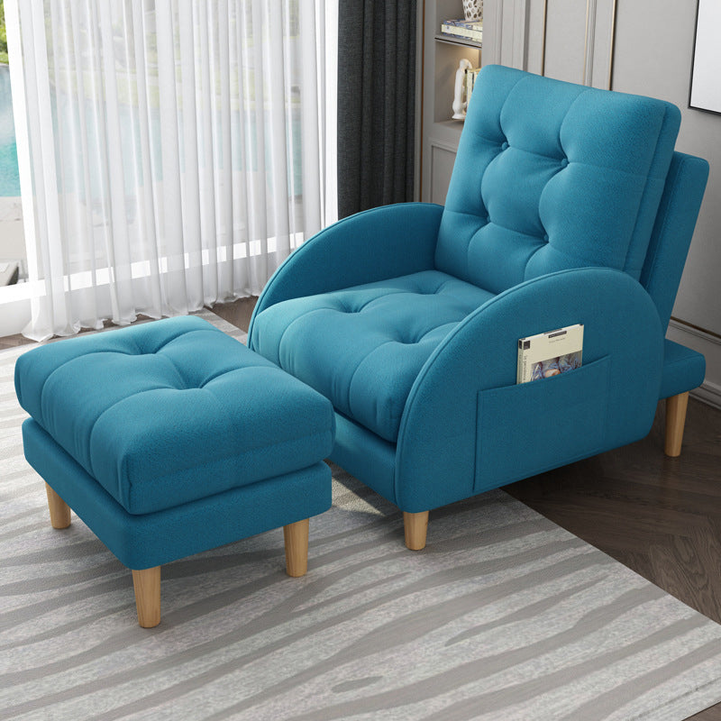 Modern Accent Chair Fabric/PU Chair With Tufted Back with 4 Legs Base