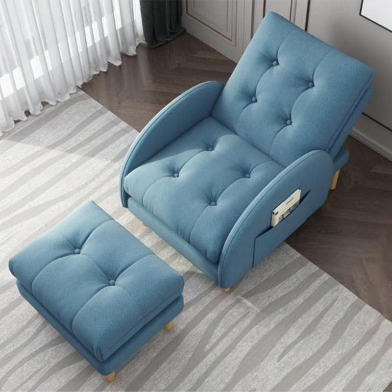 Modern Accent Chair Fabric/PU Chair With Tufted Back with 4 Legs Base
