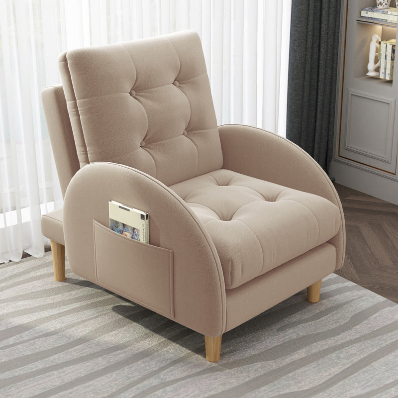 Modern Accent Chair Fabric/PU Chair With Tufted Back with 4 Legs Base