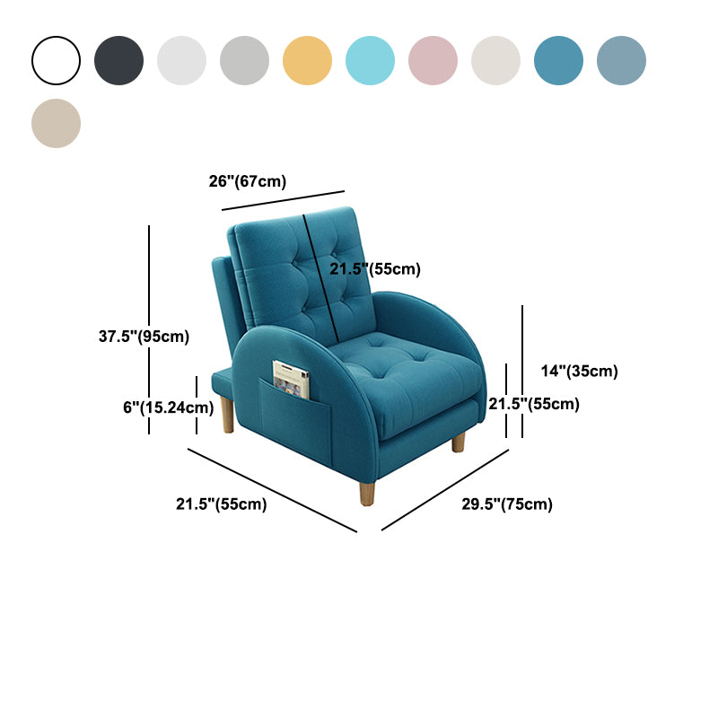 Modern Accent Chair Fabric/PU Chair With Tufted Back with 4 Legs Base