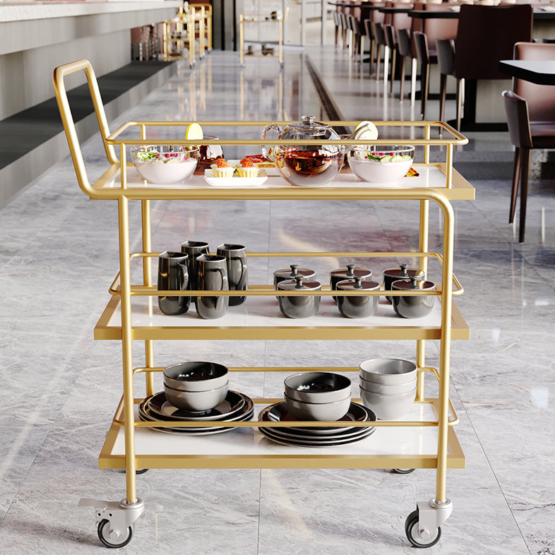 33.86"H Rolling Modern Prep Table Rectangular Metal Prep Table for Home Use