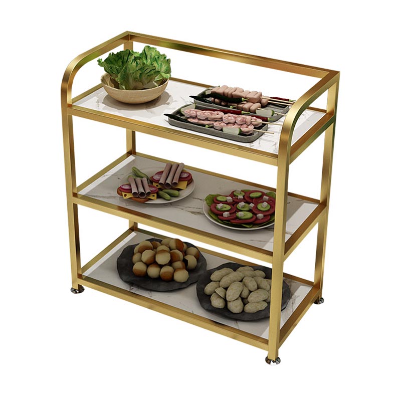 25.59"H Stationary Modern Prep Table Metal Rectangular Prep Table