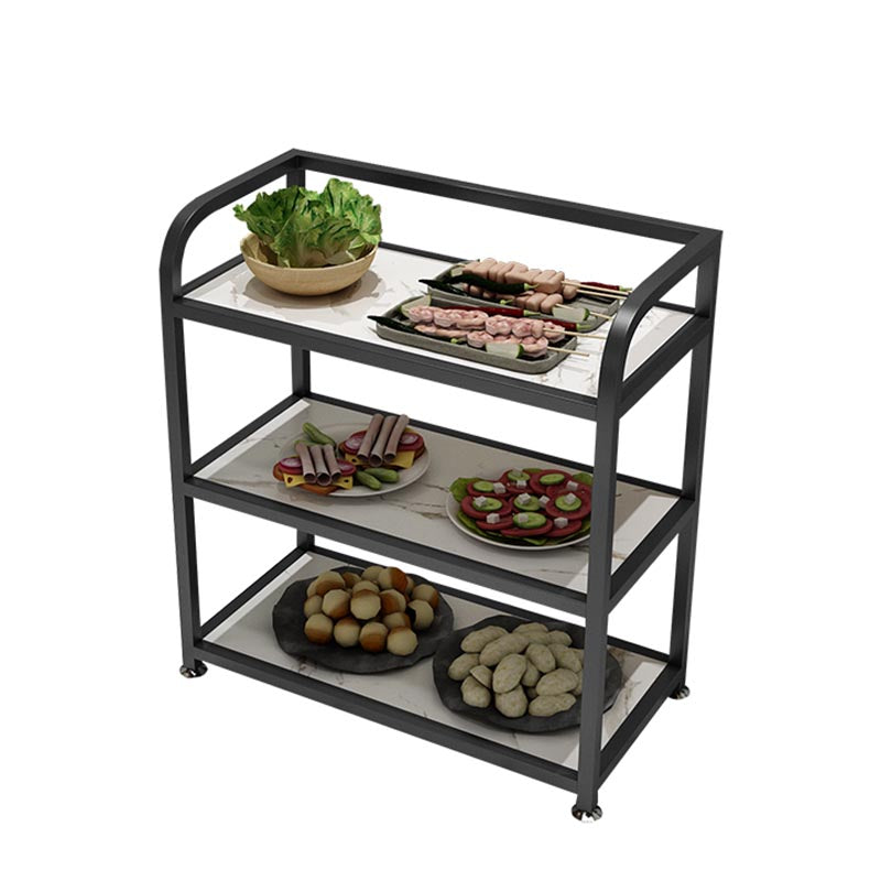 25.59"H Stationary Modern Prep Table Metal Rectangular Prep Table
