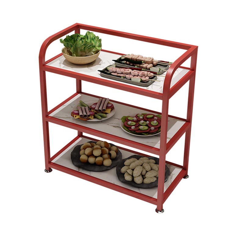 25.59"H Stationary Modern Prep Table Metal Rectangular Prep Table