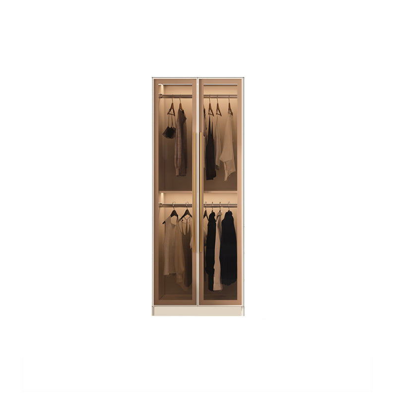 Contemporary Style Wardrobe Glass Wardrobe Closet With Shelves