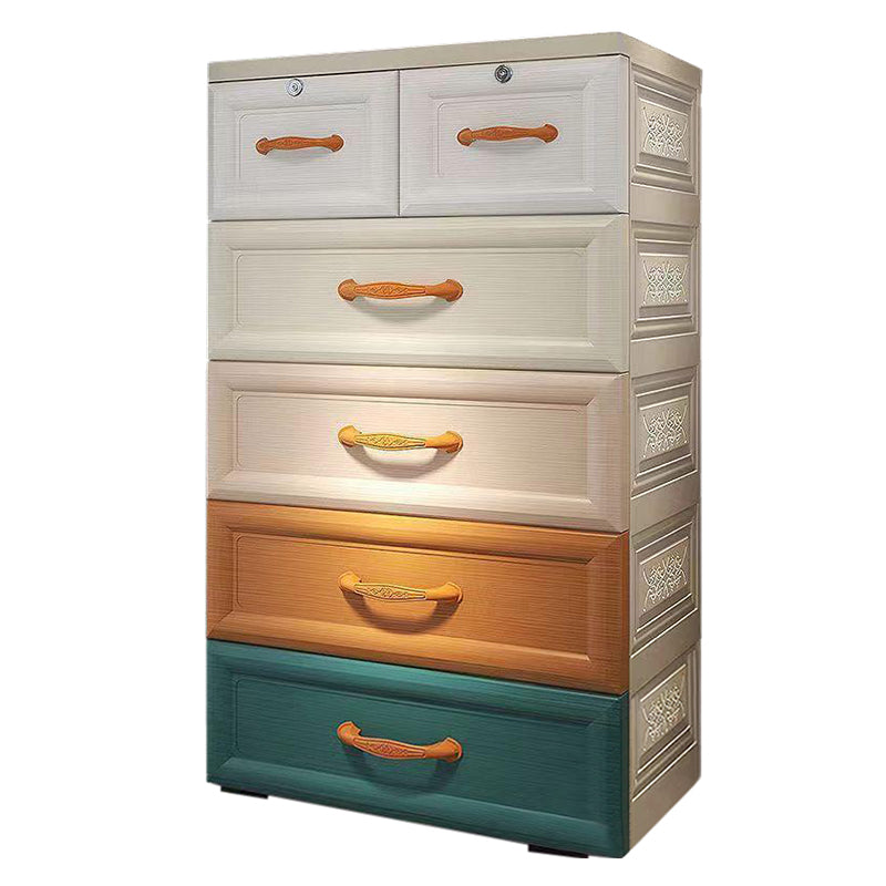 Modern Style Wardrobe Plastic Bedroom Wardrobe Closet With Drawers