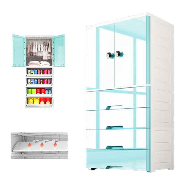 Modern Style Wardrobe Plastic Bedroom Wardrobe Closet with Legs