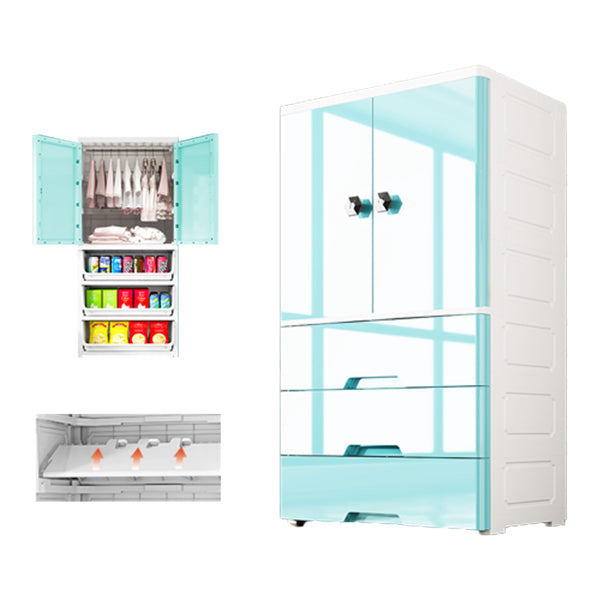 Modern Style Wardrobe Plastic Bedroom Wardrobe Closet with Legs