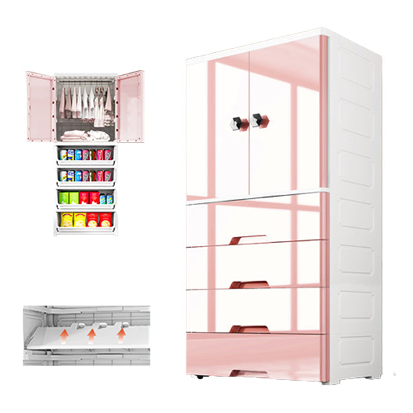 Modern Style Wardrobe Plastic Bedroom Wardrobe Closet with Legs
