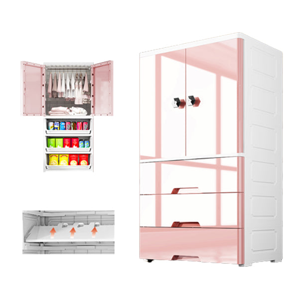Modern Style Wardrobe Plastic Bedroom Wardrobe Closet with Legs