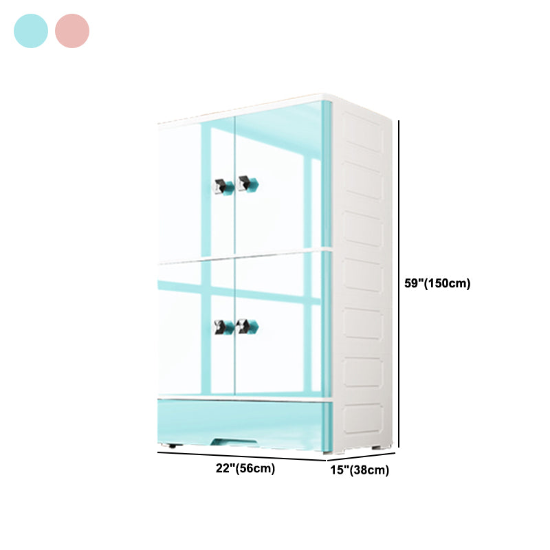 Modern Style Wardrobe Plastic Bedroom Wardrobe Closet with Legs