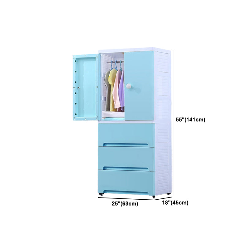 Modern Style Wardrobe Plastic Bedroom Wardrobe Closet with Legs