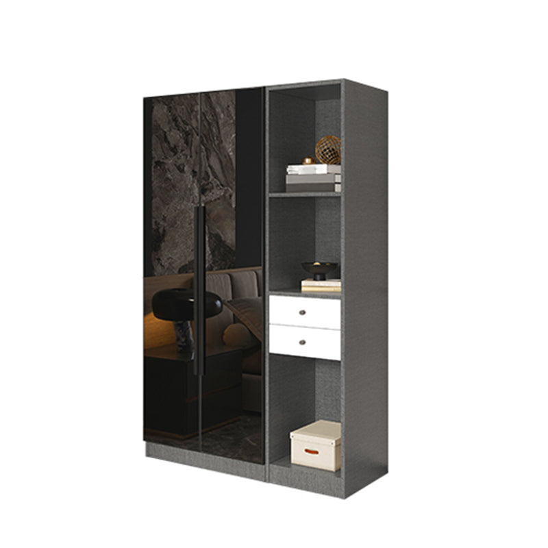 Modern Style Wardrobe Grey Colour Glass Wardrobe Closet for Bedroom