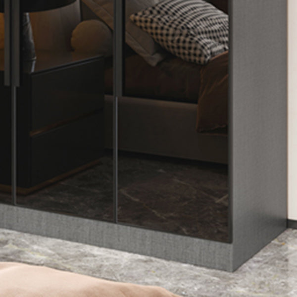Modern Style Wardrobe Grey Colour Glass Wardrobe Closet for Bedroom
