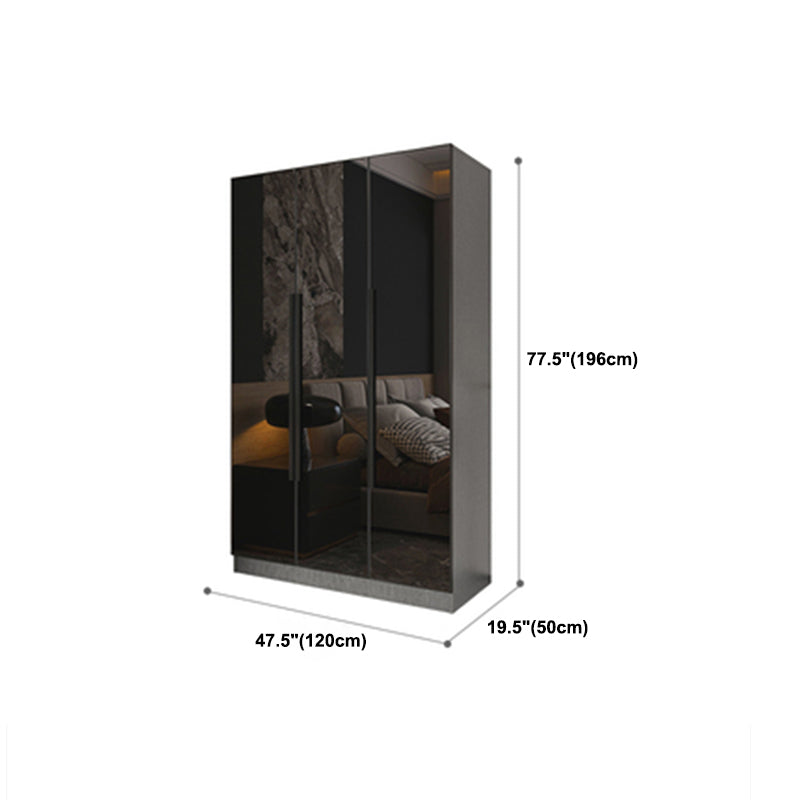 Modern Style Wardrobe Grey Colour Glass Wardrobe Closet for Bedroom