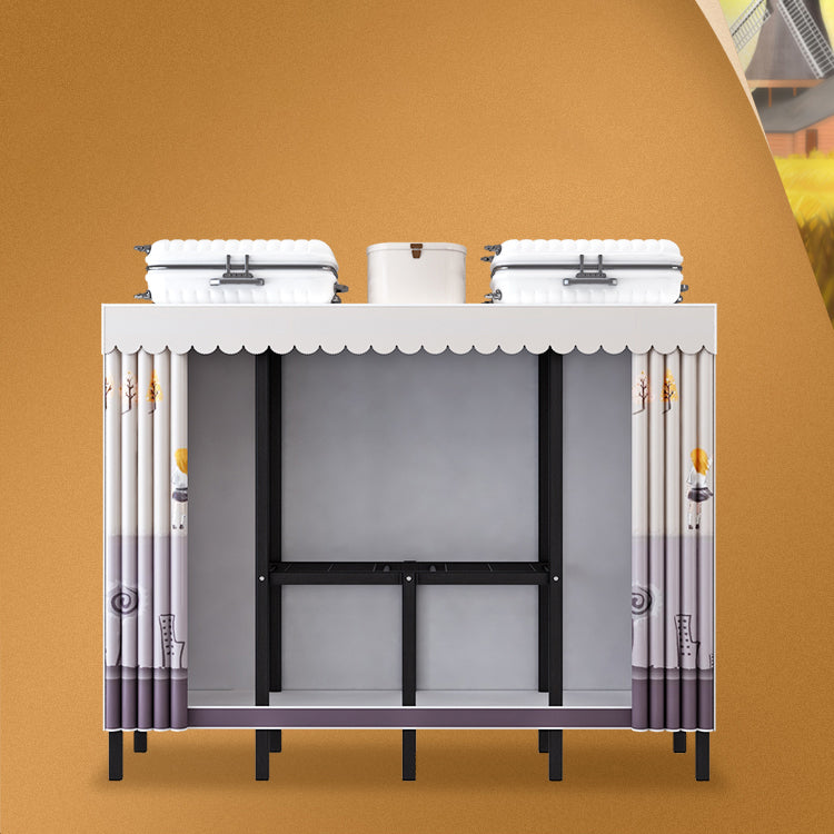 Folding Contemporary Wardrobe Armoire Steel Frame Wardrobe Cabinet for Bedroom