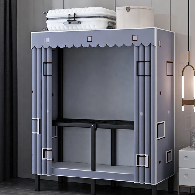 Folding Contemporary Wardrobe Armoire Steel Frame Wardrobe Cabinet for Bedroom