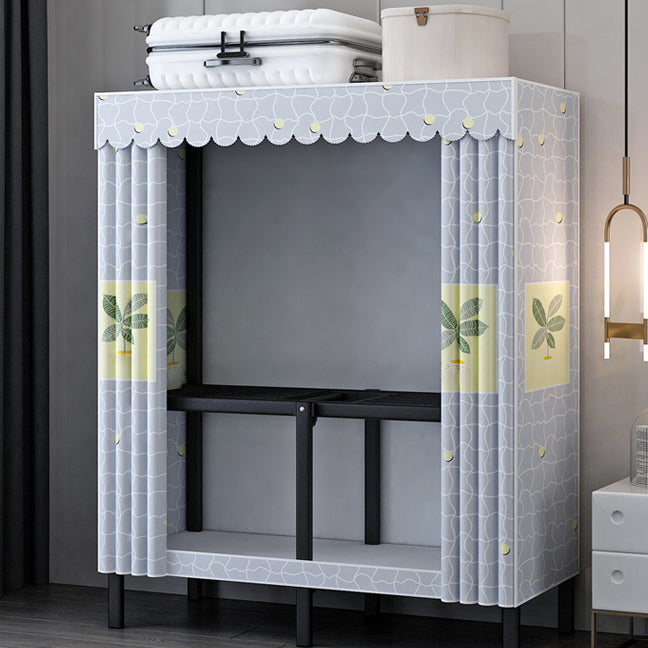 Folding Contemporary Wardrobe Armoire Steel Frame Wardrobe Cabinet for Bedroom