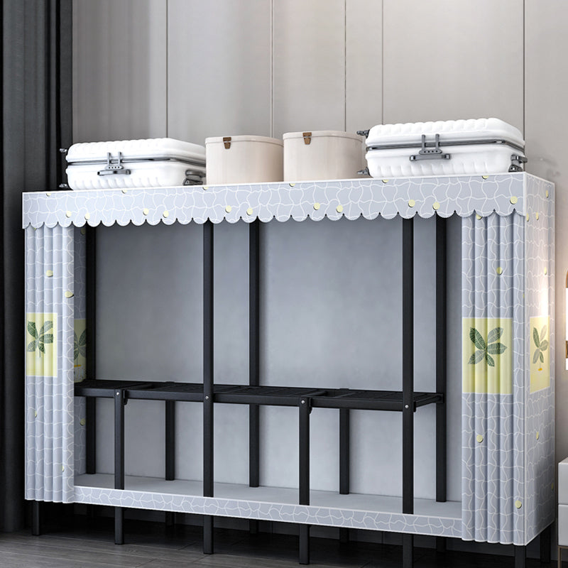 Folding Contemporary Wardrobe Armoire Steel Frame Wardrobe Cabinet for Bedroom