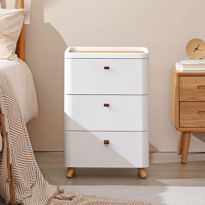 Contemporary Storage Cabinet with Legs White Cabinet with Drawers