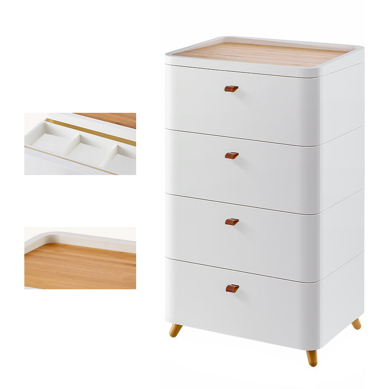Contemporary Storage Cabinet with Legs White Cabinet with Drawers