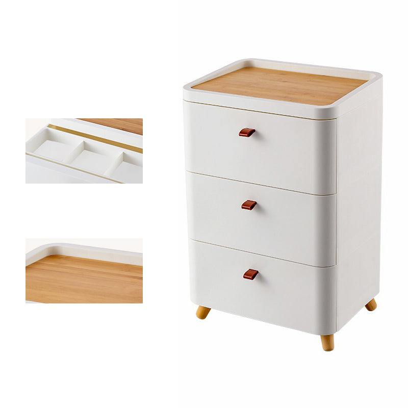 Contemporary Storage Cabinet with Legs White Cabinet with Drawers